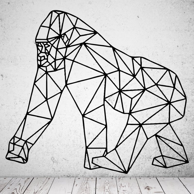 46186 Gorilla geometrisch Wandsticker